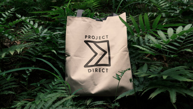 project direct logo on tote