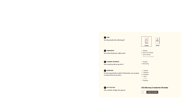 subscription page