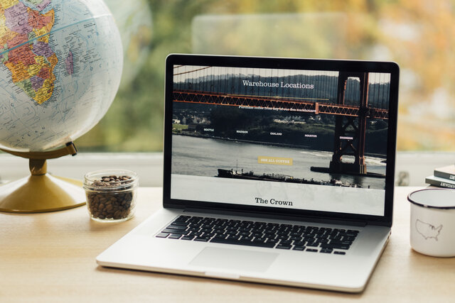 Royal Coffee website showing their various warehouse locations