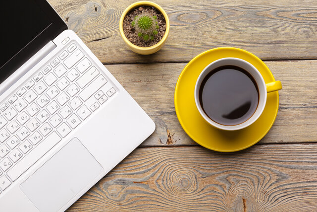 coffee on desk