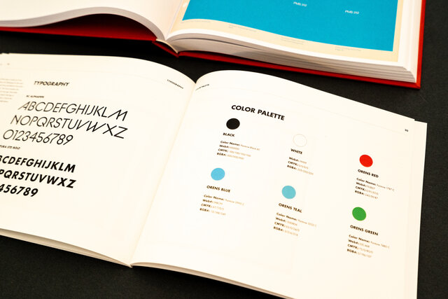 Oren's brand book color palette