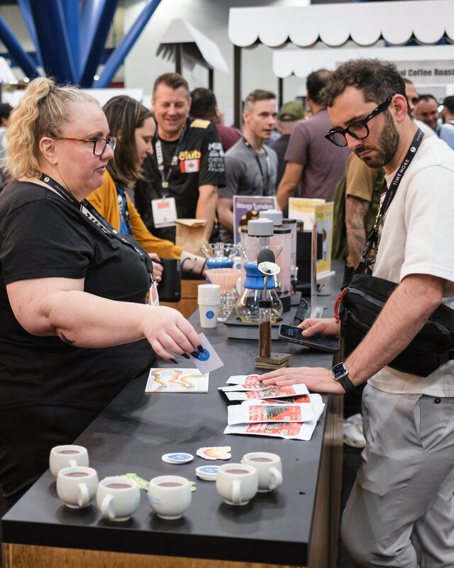 Swiss water booth in action