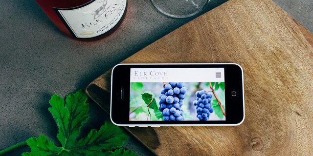 Elk Cove website on iPhone