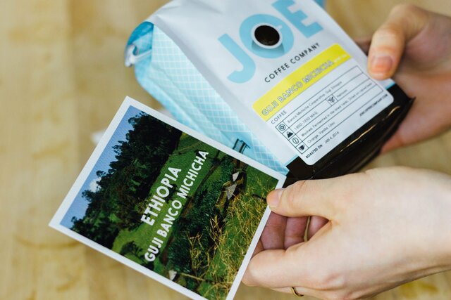 coffee cards and bag