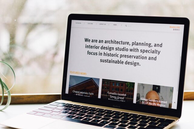 home page of website