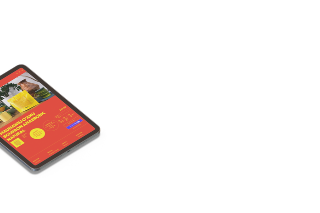 Bourbon Anaerobic Natural Dark roast on iPad with red background