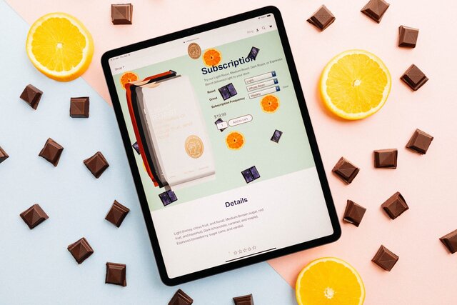 Subscription page on website