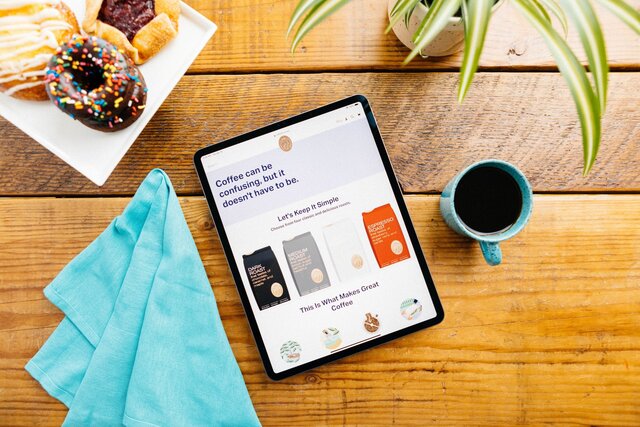 Coffee Bros. website looks fabulous on an iPad