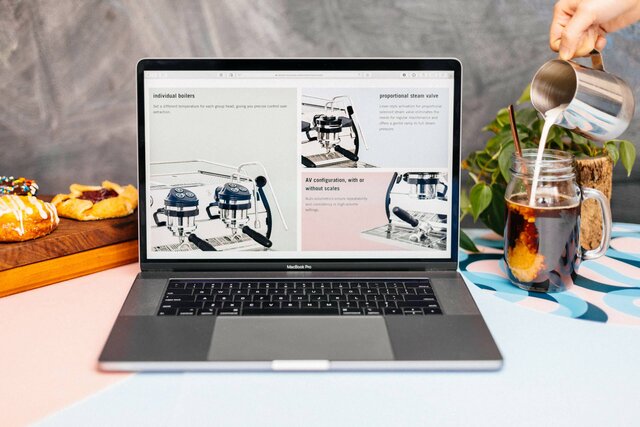 Website on a laptop