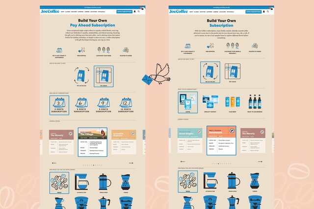 Joe Coffee subscription builder