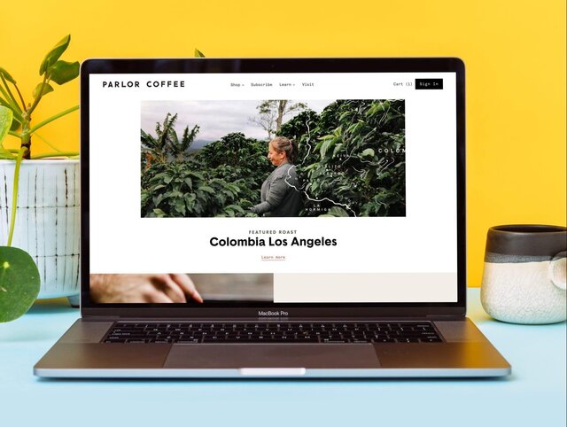 Parlor homepage on MacBook
