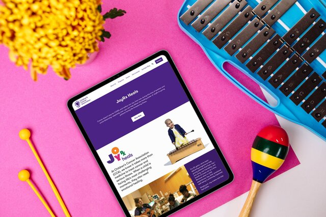 JoyRx Homepage on iPad with toy instruments