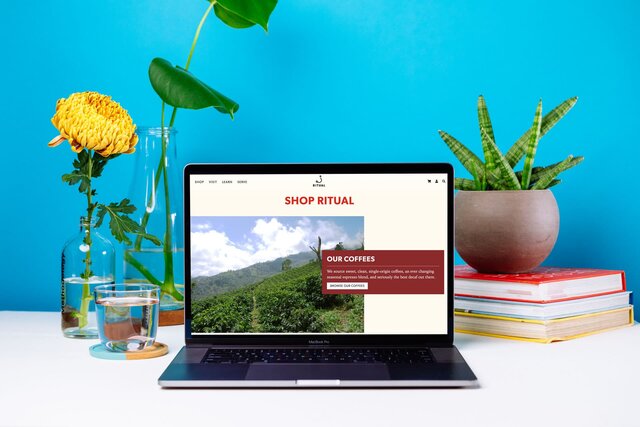 Ritual Shop landing page