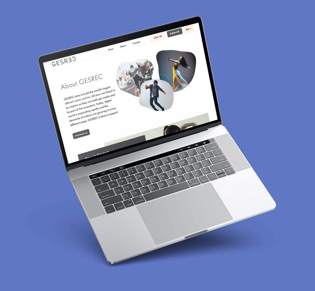 GESREC website floating in purple background