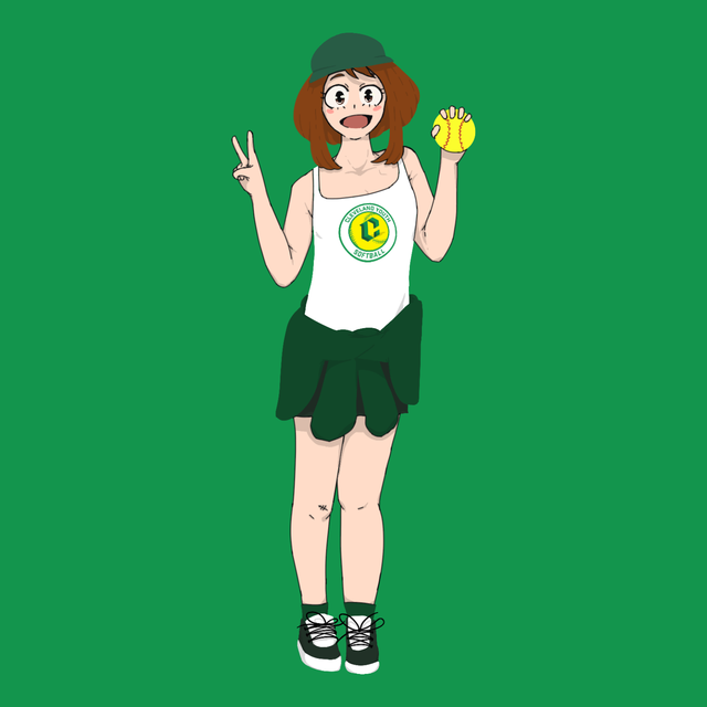 My hero character on softball team