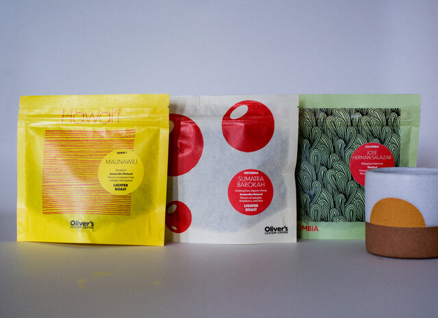 Three bags of coffee