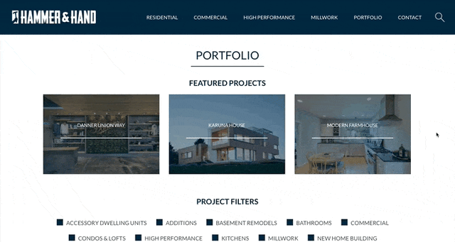 Hammer & Hand sorting portfolio
