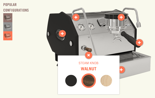 GS3 configurator on LaMarzocco website